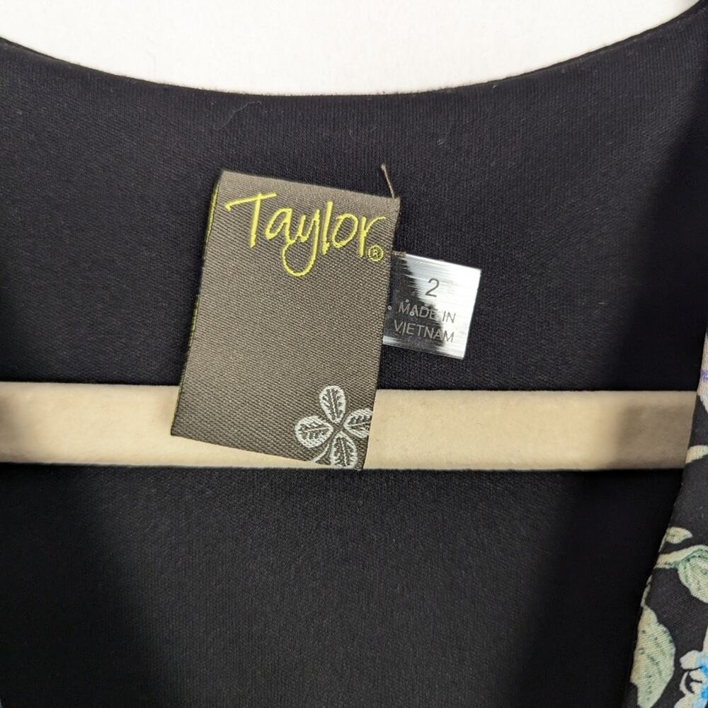 Taylor Mini Dress 2 Blue Purple Floral Chiffon Puff Sleeve Feminine - Picture 6 of 9